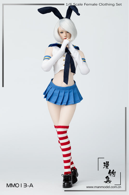 Female Sailor Rabbit - White Gloves w/Blue & Gold Armbands