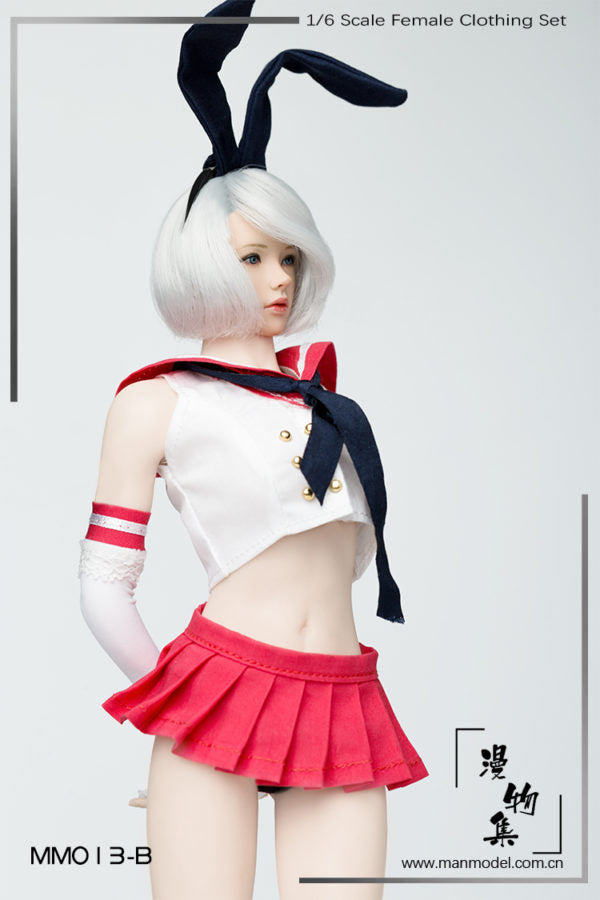 Load image into Gallery viewer, Female Sailor Rabbit - White Gloves w/Red &amp; White Armbands
