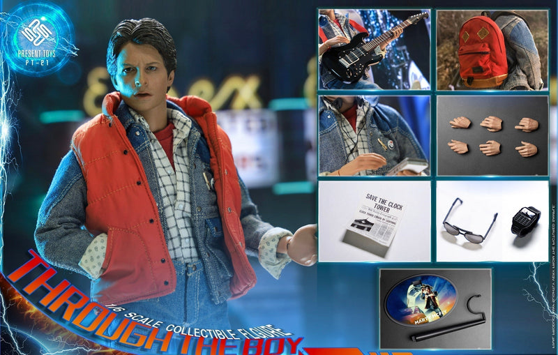 Load image into Gallery viewer, Time Travel Man - Marty McFly - Male Head Sculpt w/Glasses
