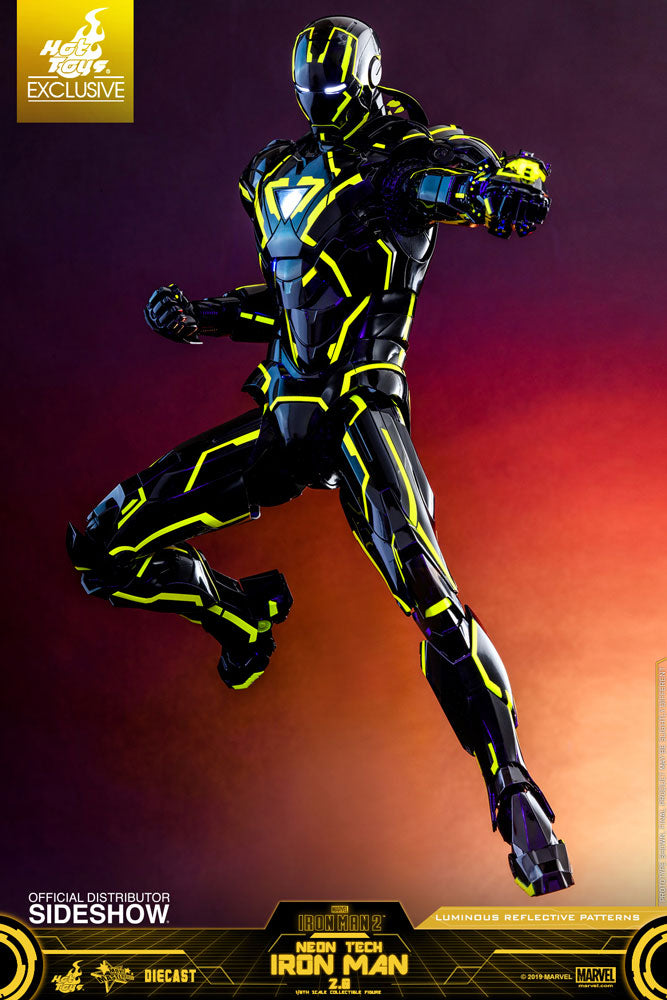 Load image into Gallery viewer, Diecast Neontech Black &amp; Yellow Iron Man Suit- MINT IN BOX
