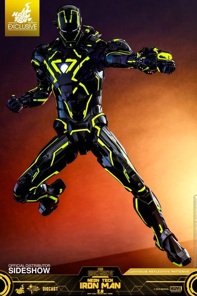 Load image into Gallery viewer, Diecast Neontech Black &amp; Yellow Iron Man Suit- MINT IN BOX
