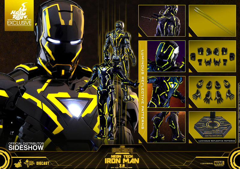 Load image into Gallery viewer, Diecast Neontech Black &amp; Yellow Iron Man Suit- MINT IN BOX
