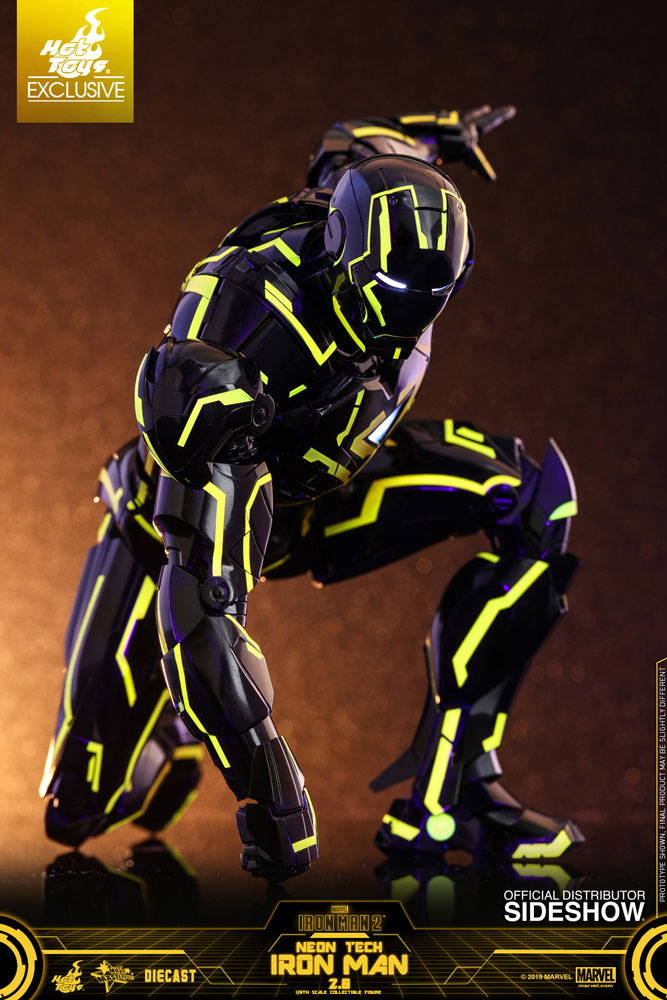 Load image into Gallery viewer, Diecast Neontech Black &amp; Yellow Iron Man Suit- MINT IN BOX
