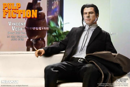 Pulp Fiction - Vincent - White Leather-Like Couch