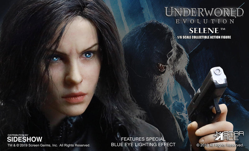 Load image into Gallery viewer, Underworld - Blue Eyed Selene - Black Leather-Like Body Suit
