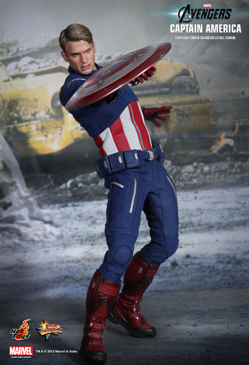 Load image into Gallery viewer, The Avengers - Captain America - Red White &amp; Blue Shirt
