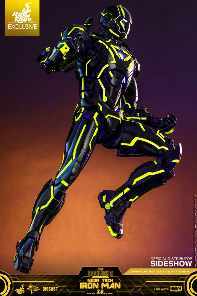 Load image into Gallery viewer, Diecast Neontech Black &amp; Yellow Iron Man Suit- MINT IN BOX
