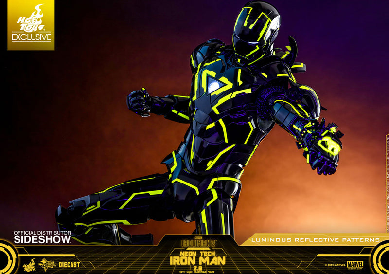 Load image into Gallery viewer, Diecast Neontech Black &amp; Yellow Iron Man Suit- MINT IN BOX
