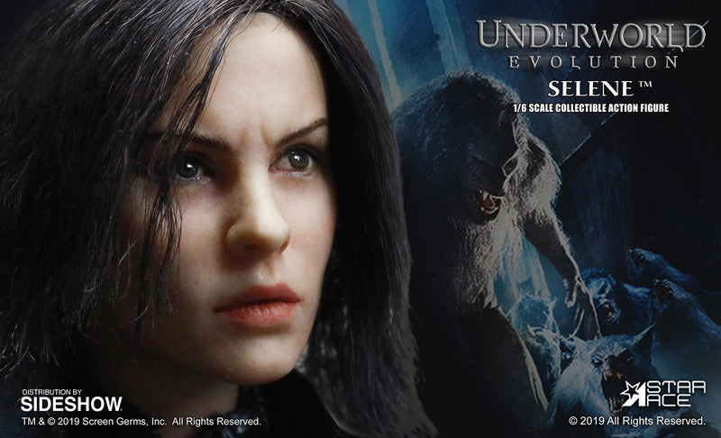 Load image into Gallery viewer, Underworld - Blue Eyed Selene - Black Leather-Like Body Suit

