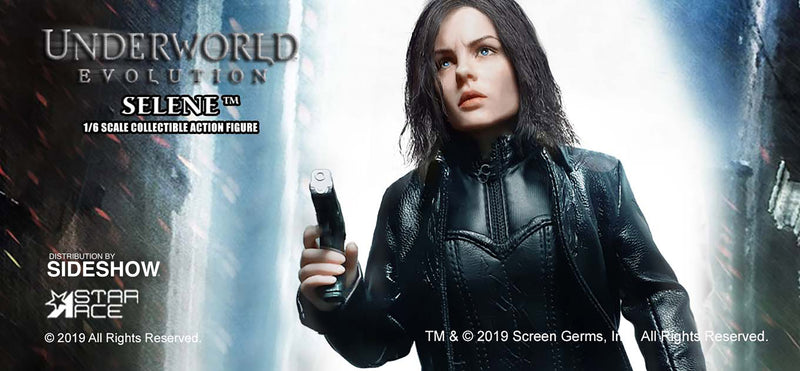 Load image into Gallery viewer, Underworld - Blue Eyed Selene - Black Leather-Like Body Suit
