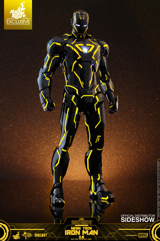 Load image into Gallery viewer, Diecast Neontech Black &amp; Yellow Iron Man Suit- MINT IN BOX
