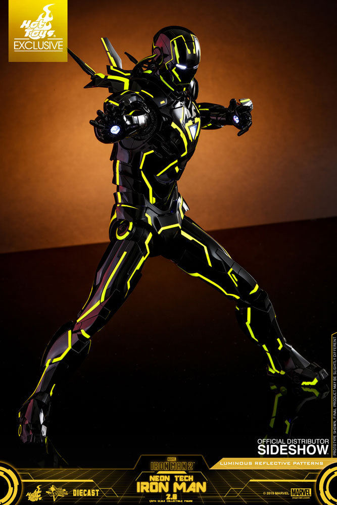 Load image into Gallery viewer, Diecast Neontech Black &amp; Yellow Iron Man Suit- MINT IN BOX
