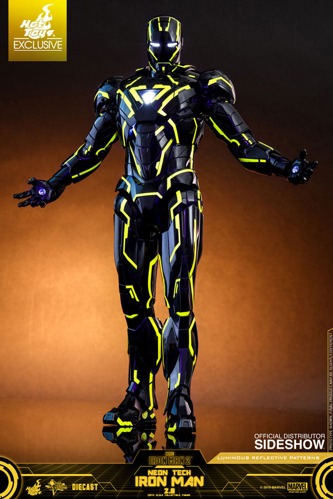 Load image into Gallery viewer, Diecast Neontech Black &amp; Yellow Iron Man Suit- MINT IN BOX
