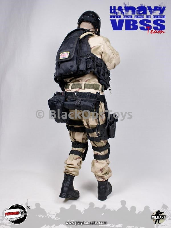 Load image into Gallery viewer, US Navy VBSS Black OTB Combat Boots w/Feet &amp; Pegs
