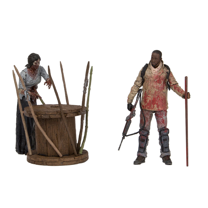 Load image into Gallery viewer, 5 INCH SCALE - TWD - Morgan w/Impaled Walker &amp; Survival Gear Set
